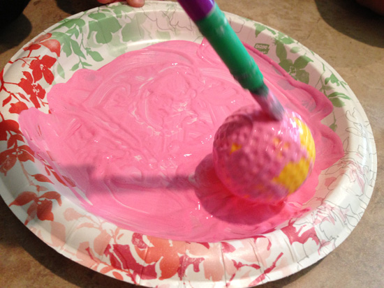 Pink Paint Golf Ball